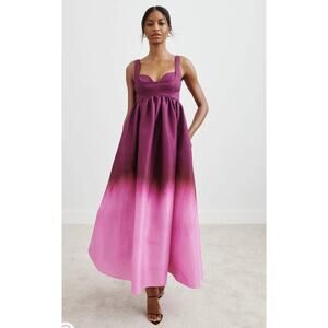 Acler Redin Maxi Purple ombre Dress Size 8